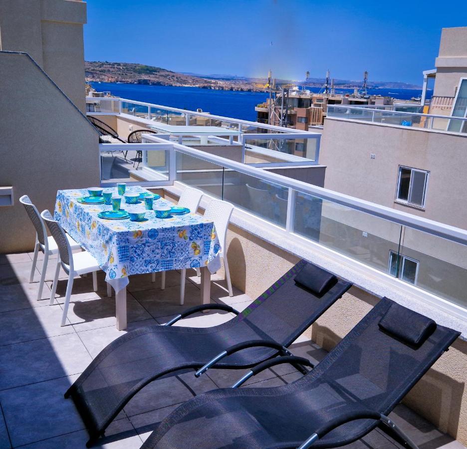 Апартаменти Sea View New Penthouse Terrace & Garage Parking Сент-Полс-Бей Екстер'єр фото
